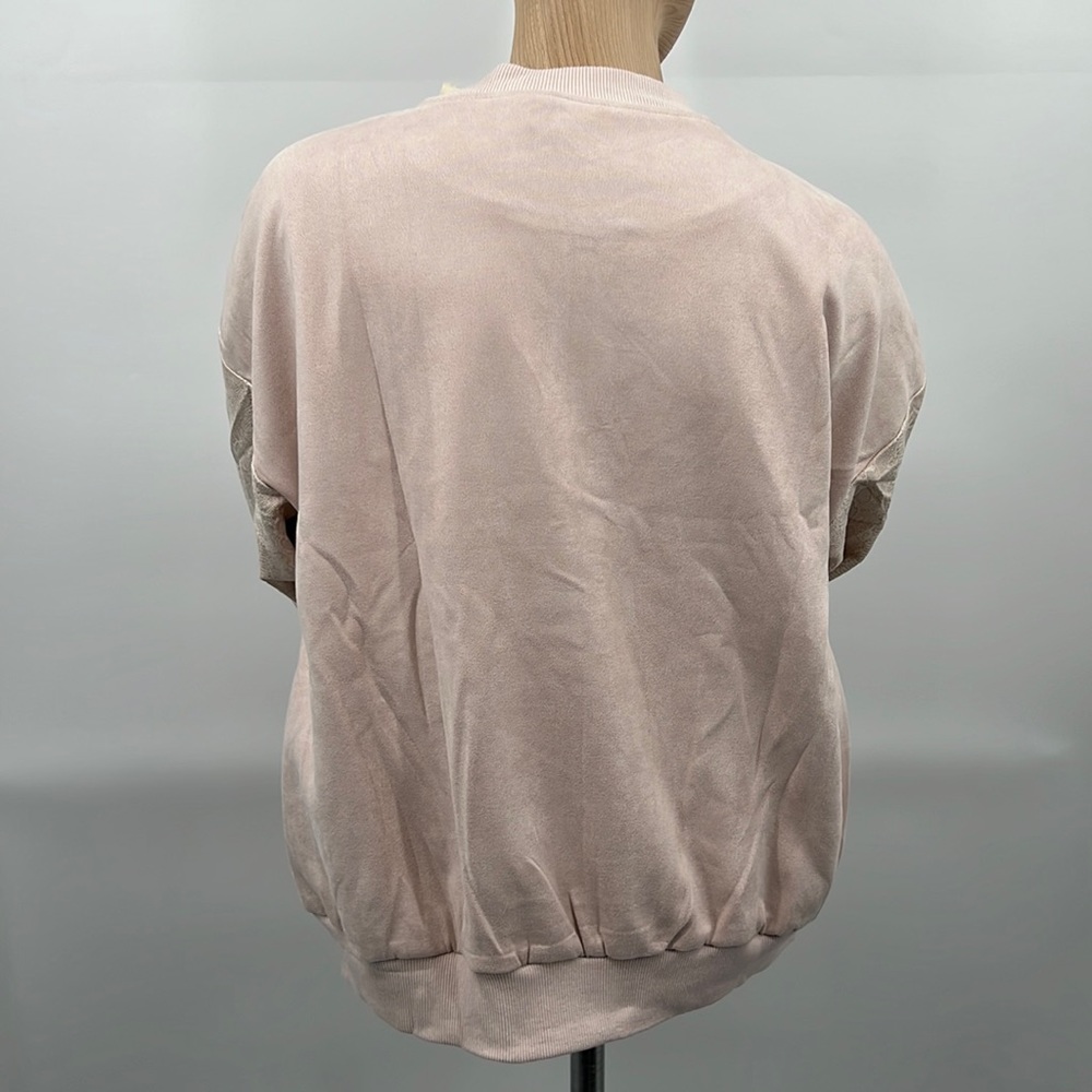 🆕Pink Bomber Jacket Snakeskin Sleeve Print New Blush Hem& Thread-Anthropologie - Picture 7 of 15